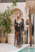 Dark Print Brown Kimono
